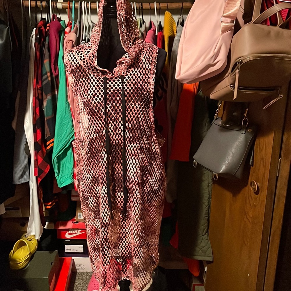 Pink and Burgundy Coverup with hood